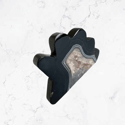 Black Agate with Quartz Crystal - Enchant & Delight