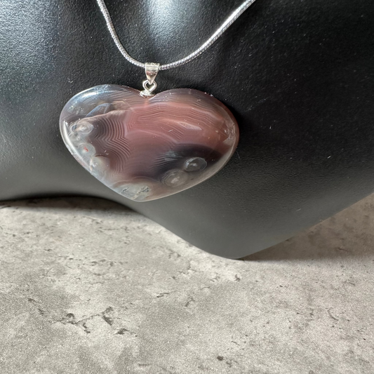 Botswana Agate Heart Pendant - Enchant & Delight