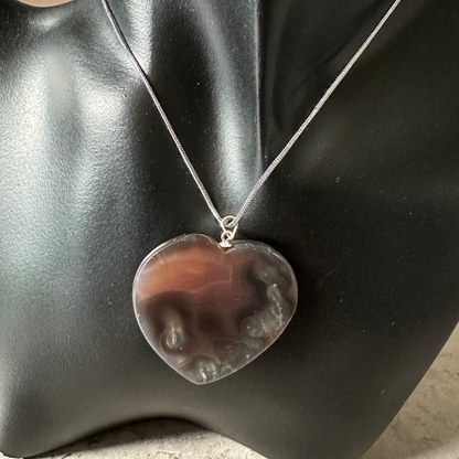 Botswana Agate Heart Pendant - Enchant & Delight