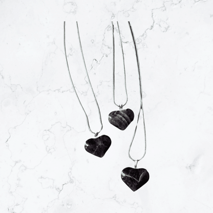 Chevron Amethyst heart pendant - Enchant & Delight