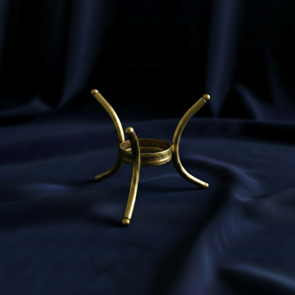 Crystal Sphere Holder - Gold Plated three legged stand