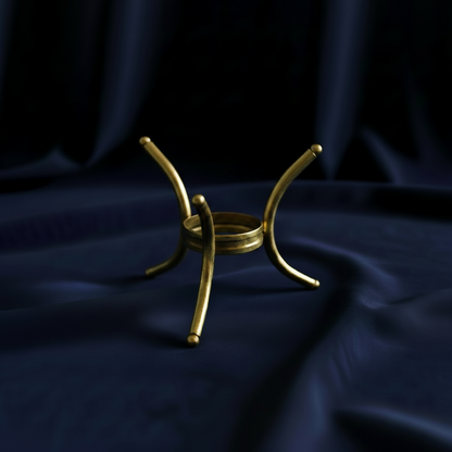 Crystal Sphere Holder - Gold Plated three legged stand