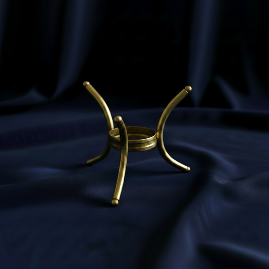 Crystal Sphere Holder - Gold Plated three legged stand