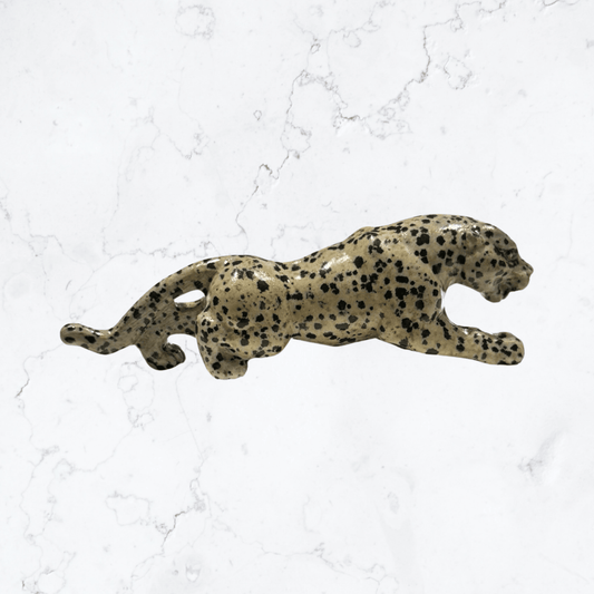 Dalmatian Jasper Leopard carving - Enchant & Delight
