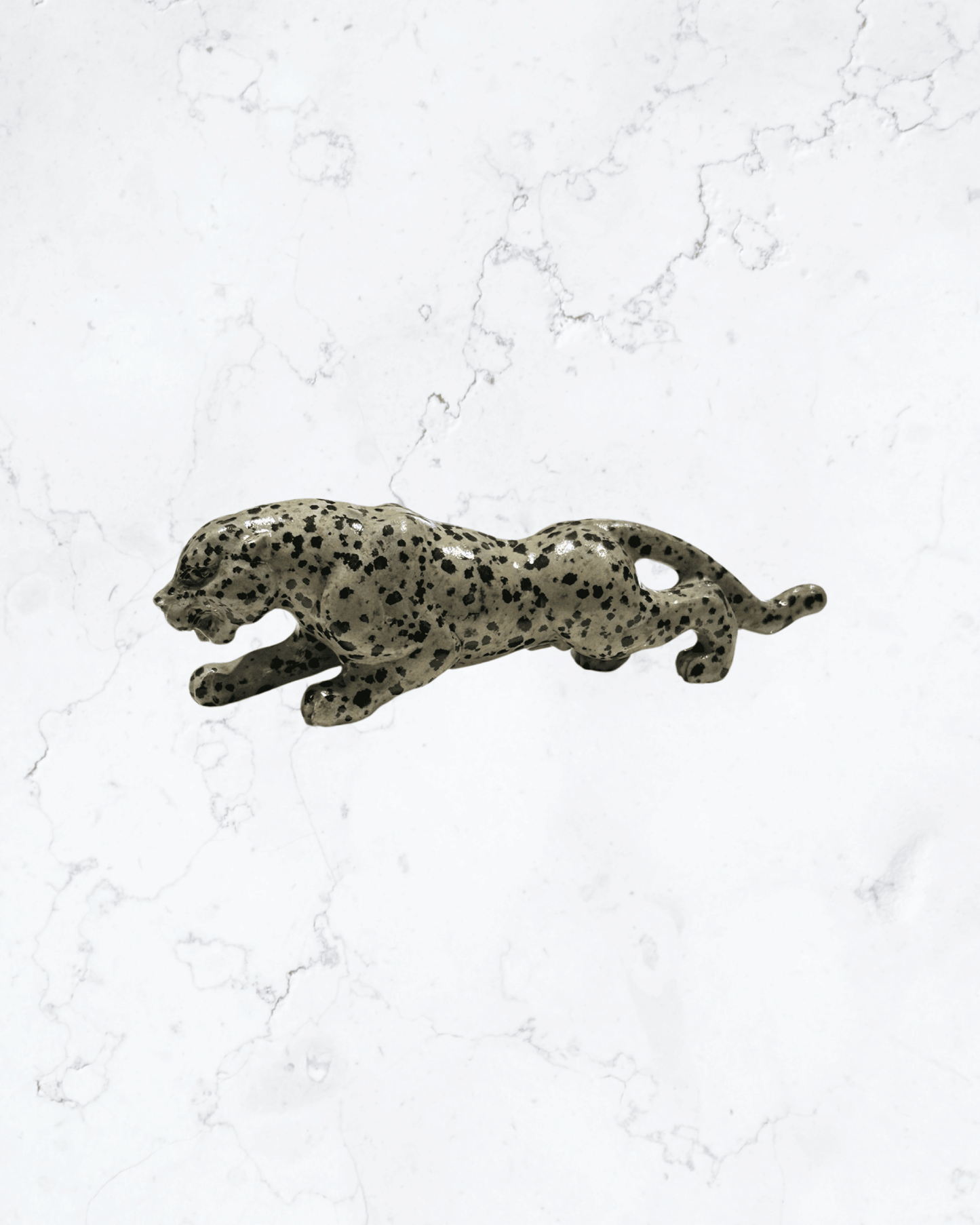 Dalmatian Jasper Leopard carving - Enchant & Delight