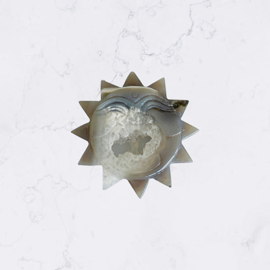 Druzy Agate Sun Crystal Carving - Enchant & Delight