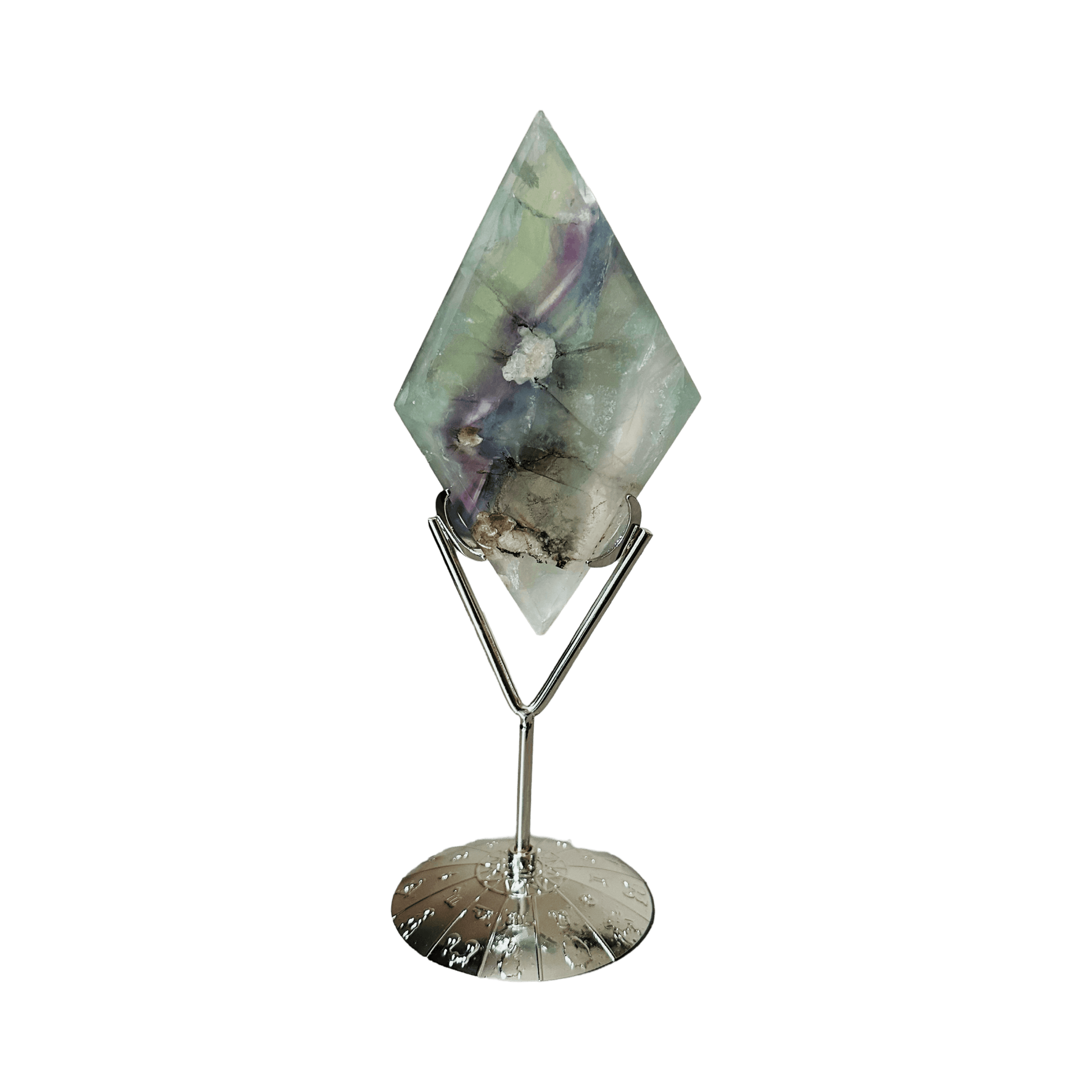 Fluorite Diamond on stand - Enchant & Delight