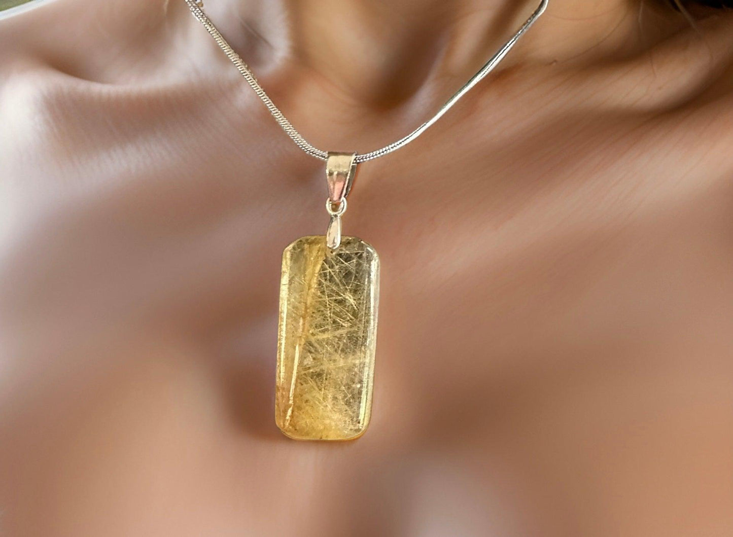 Golden Rutilated Quartz Pendant - Enchant & Delight