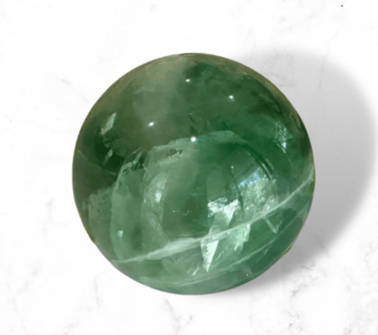 Green Fluorite Crystal Sphere - Enchant & Delight