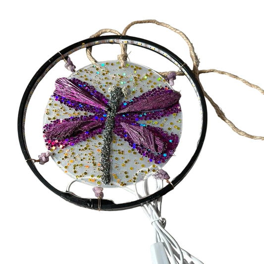 Kyanite Dragon fly USB hanging light - Enchant & Delight