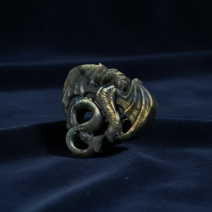 Labradorite Dragon Crystal Carving