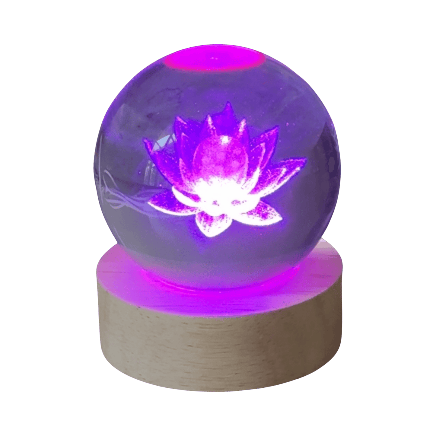 Lotus 3D Glass sphere with USB Light - Enchant & Delight