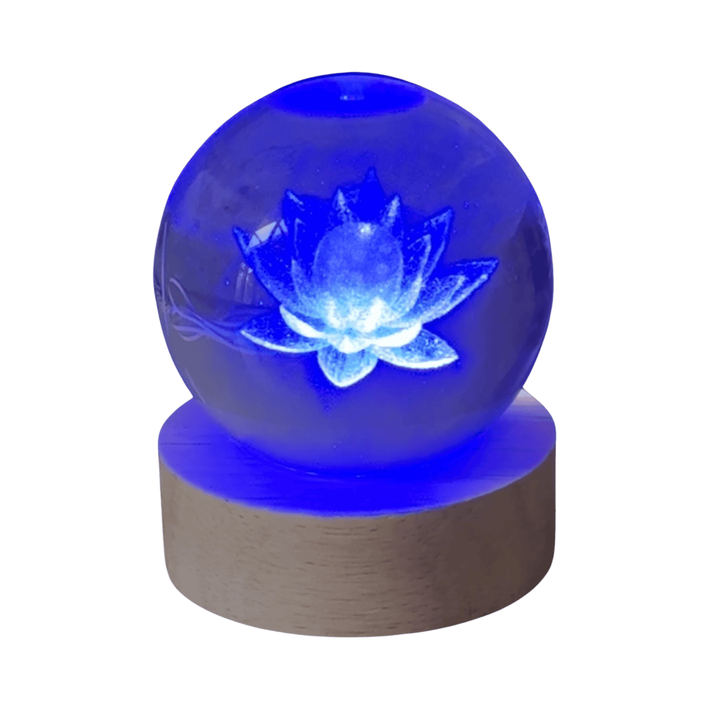 Lotus 3D Glass sphere with USB Light - Enchant & Delight