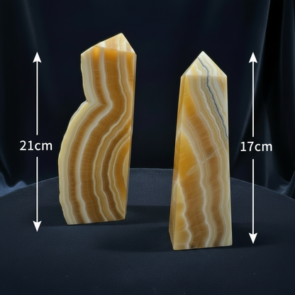 Orange Banded Calcite Decor Set