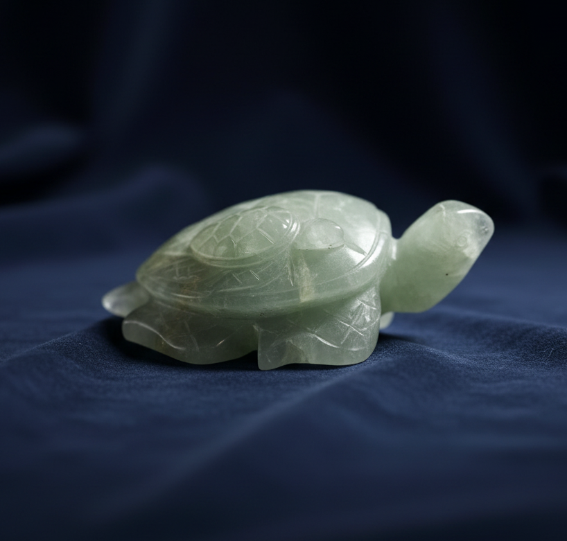 Prehnite Turtle Carving - Enchant & Delight