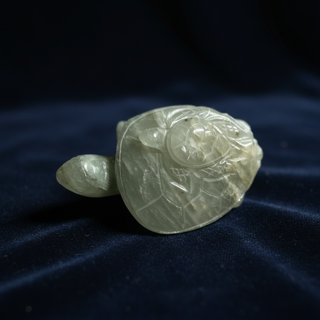 Prehnite Turtle Carving