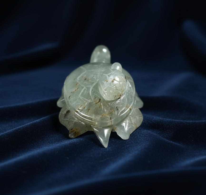 Prehnite Turtle Carving