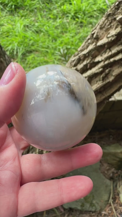 Garden Agate with Dendritic inclusions Sphere
