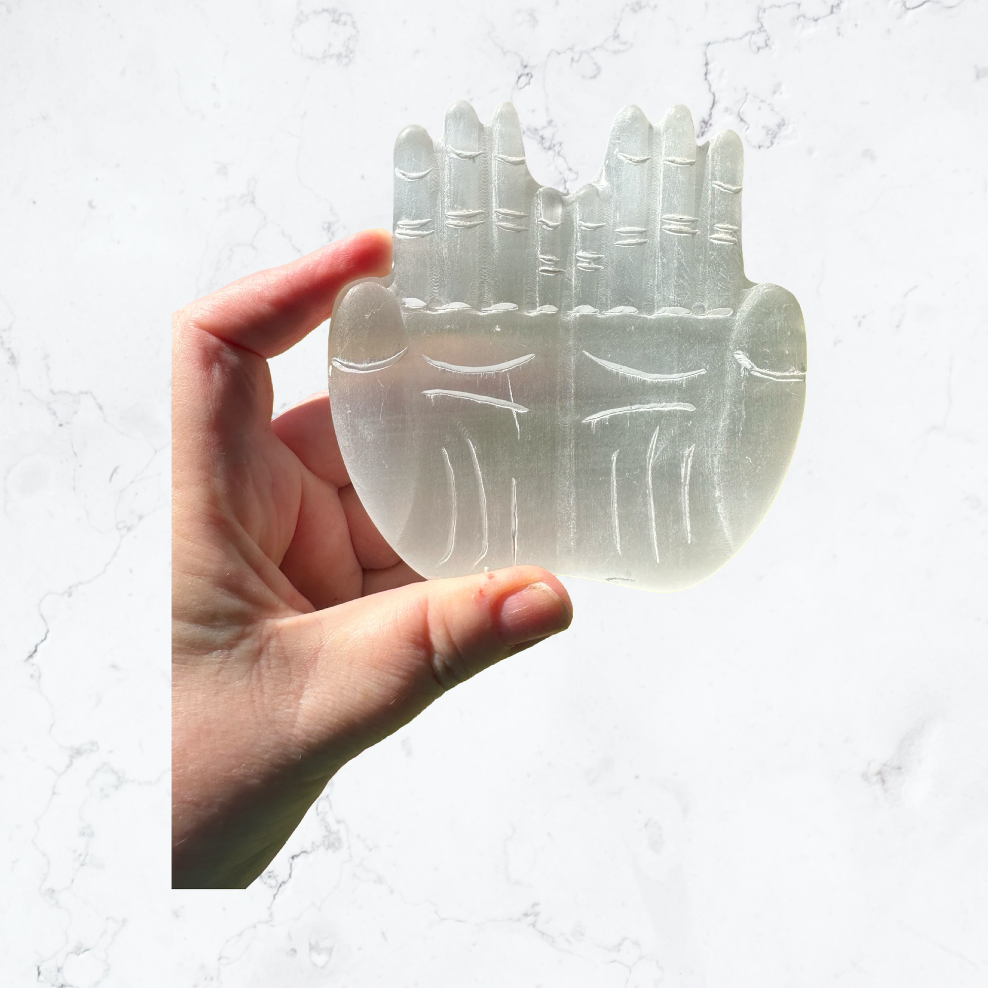 Selenite Hands Carving - Enchant & Delight