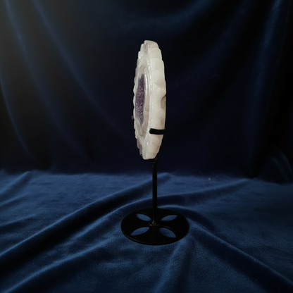 Amethyst Solar Quartz Slice on Stand
