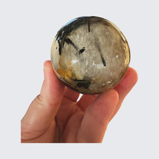 Tourmalinated Quartz Sphere - Enchant & Delight