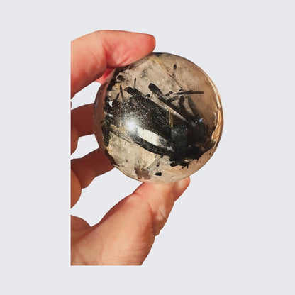 Tourmalinated Quartz Sphere - Enchant & Delight