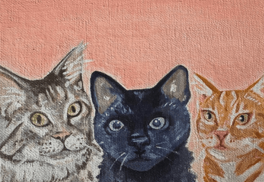 Triple the Trouble, Triple the Cuteness: Custom Acrylic Portrait of Your Cat Trio! - Enchant & Delight