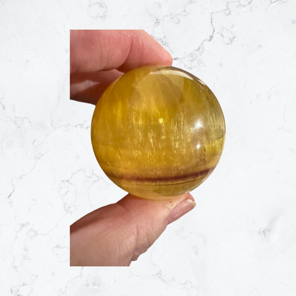 Yellow Fluorite Sphere - Enchant & Delight